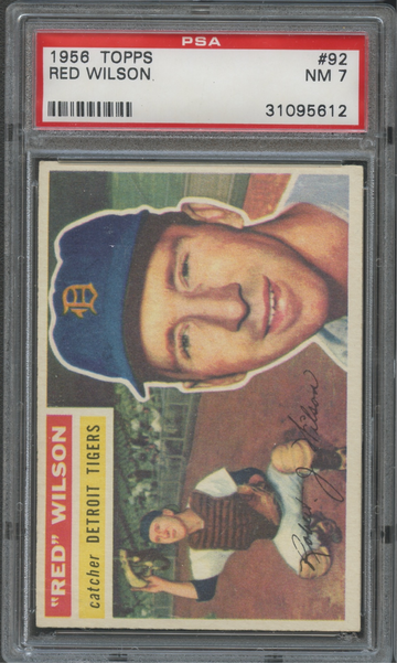 1956 Topps #92 Red Wilson Detroit Tigers PSA 7 NM