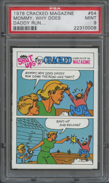 1978 Fleer Cracked Magazine #54 Mommy, Why Does Daddy Run PSA 9 Mint