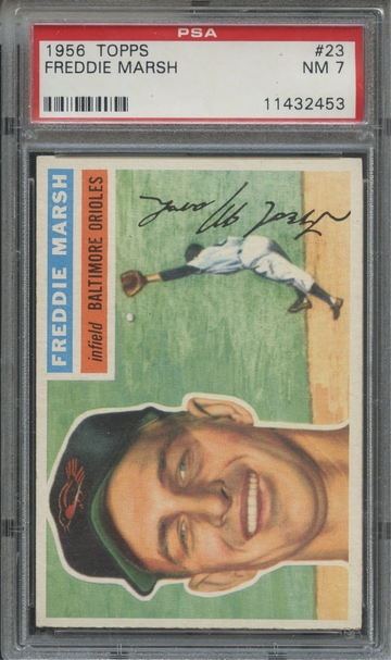 1956 Topps #23 Freddie Marsh Baltimore Orioles PSA 7 NM