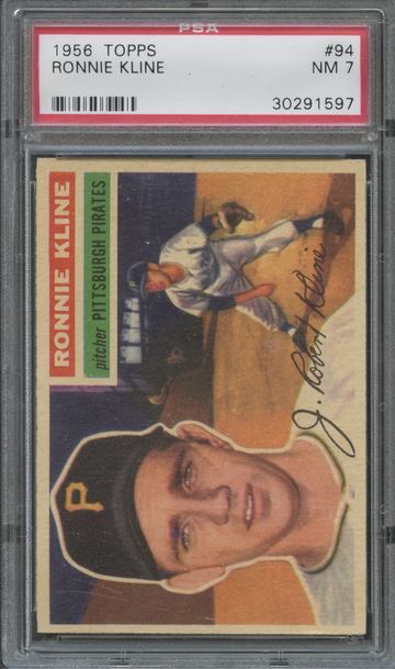 1956 Topps #94 Ronnie Kline Pittsburgh Pirates PSA 7 NM