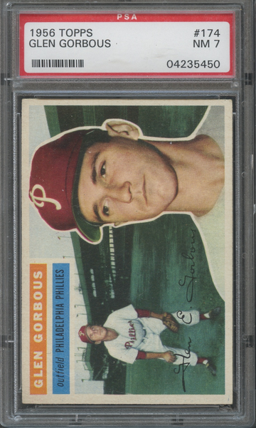 1956 Topps #174 Glen Gorbous Philadelphia Phillies  PSA 7 NM