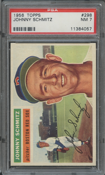 1956 Topps #298 Johnny Schmitz Boston Red Sox PSA 7 NM