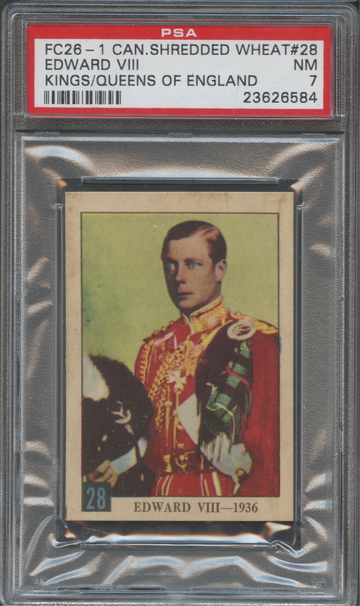 1953 FC26-1 Canadian Shredded Wheat #28 Edward VIII Kings/Queens of England PSA 7 NM