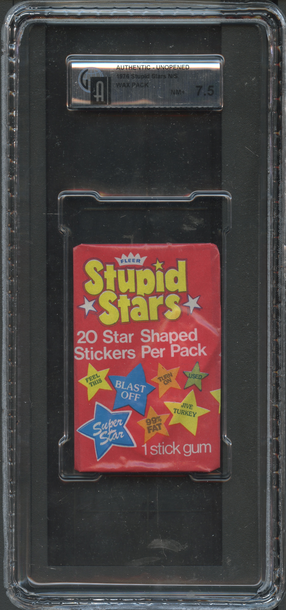 1976 Fleer Stupid Stars Wax Pack GAI 7.5 NM+