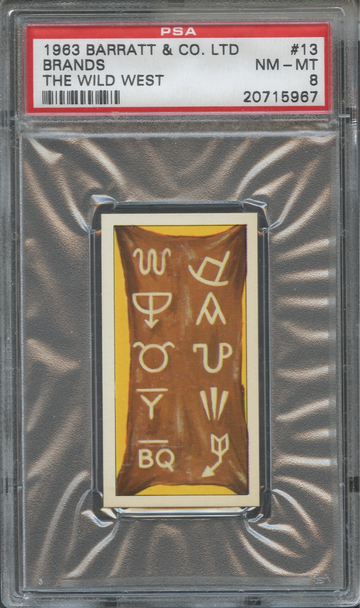 1963 Barratt & Co. LTD The Wild West #13 Brands PSA 8 NM/MT