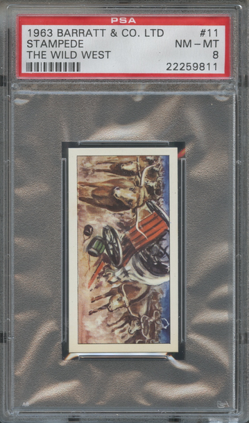 1963 Barratt & Co. LTD The Wild West #11 Stampede PSA 8 NM/MT