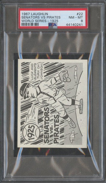 1967 Laughlin World Series #22 1925 Senators vs. Pirates Walter Johnson PSA 8 NM/MT