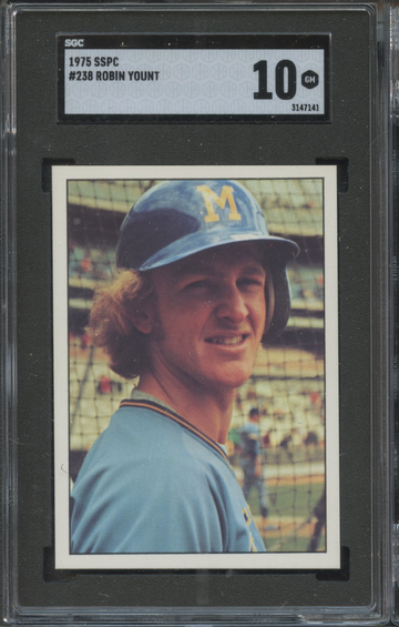 1975 SSPC #238 Robin Yount Milwaukee Brewers SGC 10 Gem Mintnt