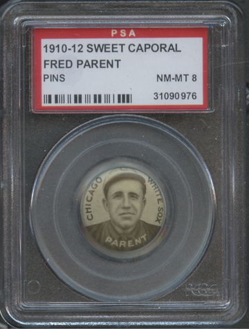 1910-12 Sweet Caporal Fred Parent Chicago White Sox PSA 8 NM/MT