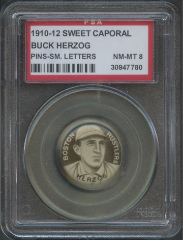 1910-12 Sweet Caporal Buck Herzog Boston Braves PSA 8 NM/MT
