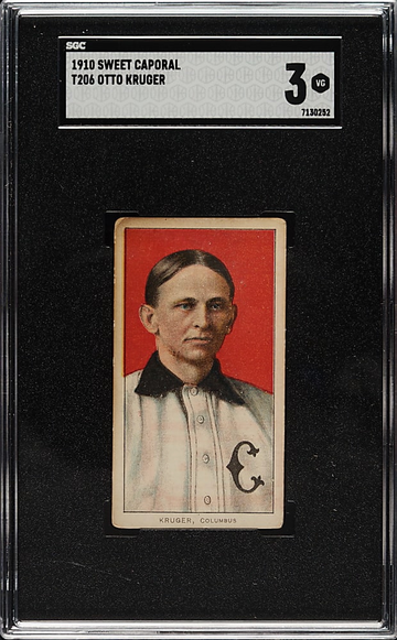1910 T206 Sweet Caporal 350 Otto Kruger SGC 3 VG