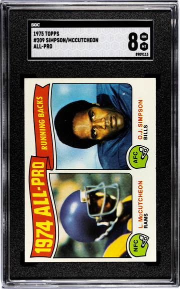 1975 Topps #209 All-Pro Running Backs SGC 8 NM/MT
