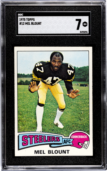1975 Topps #12 Mel Blount Pittsburgh Steelers SGC 7 NM