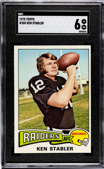 1975 Topps #380 Ken Stabler Oakland Raiders  SGC 6 EXMT