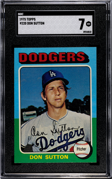 1975 Topps #220 Don Sutton Los Angeles Dodgers  SGC 7 NM