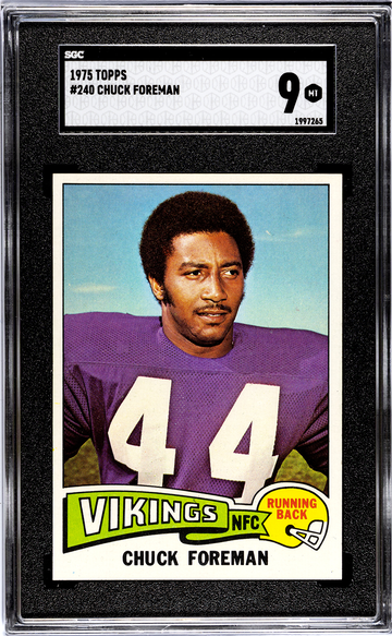 1975 Topps #240 Chuck Foreman Minnesota Vikings SGC 9 Mint