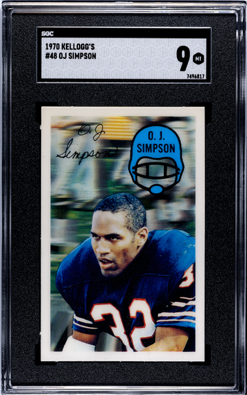 1970 Kellogg's #48 O.J. Simpson Buffalo Bills SGC 9 Mint