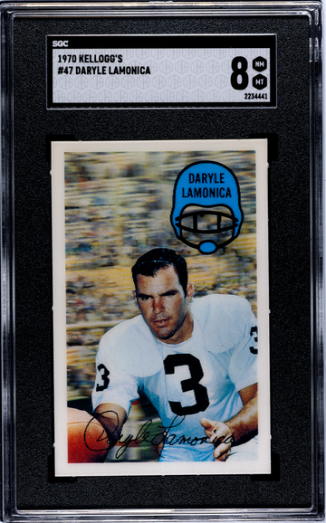 1970 Kellogg's #47 Daryle Lamonica Oakland Raiders SGC 8 NM/MT