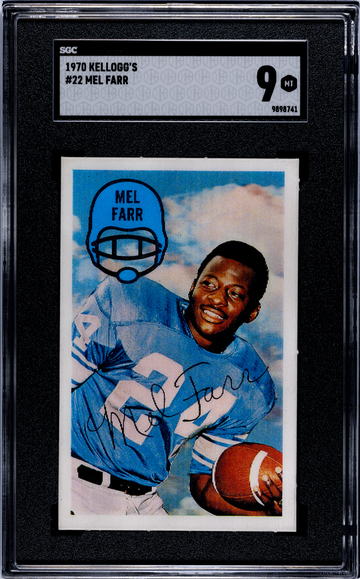 1970 Kellogg's #22 Mel Farr Detroit Lions SGC 9 Mint