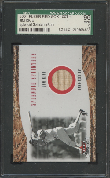 2001 Fleer Red Sox 100th Splendid Splinters Jim Rice Game Used Bat SGC 96 Mint 9