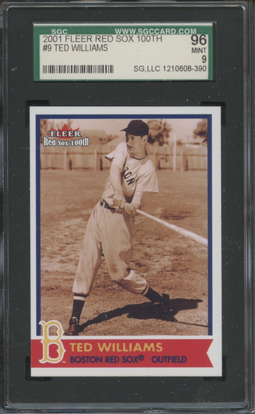2001 Fleer Red Sox 100th #9 Ted Williams SGC 96 Mint 9