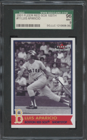 2001 Fleer Red Sox 100th #11 Luis Aparicio SGC 96 Mint 9