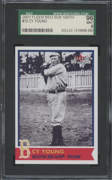 2001 Fleer Red Sox 100th #12 Cy Young SGC 96 Mint 9