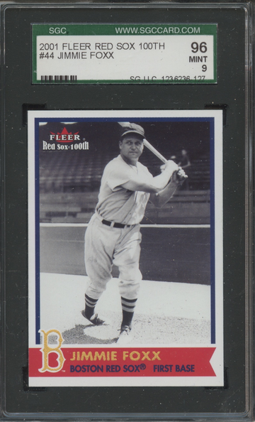 2001 Fleer Red Sox 100th #44 Jimmy Foxx SGC 96 Mint 9