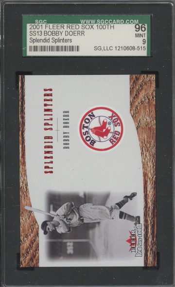2001 Fleer Red Sox 100th Splendid Splinters #SS13 Bobby Doerr SGC 96 Mint 9