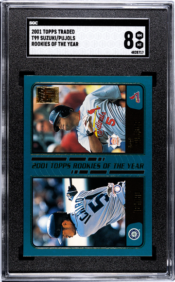 2001 Topps Traded #99 Suzuki/Pujols Rookies of the Year SGC 8 NM/MT