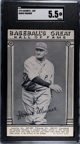 1974 Baseball's Great Hall of Fame Exhibits Honus Wagner Pittsburgh Pirates SGC 5.5 EX+