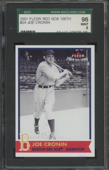 2001 Fleer Red Sox 100th #24 Joe Cronin SGC 96 Mint 9