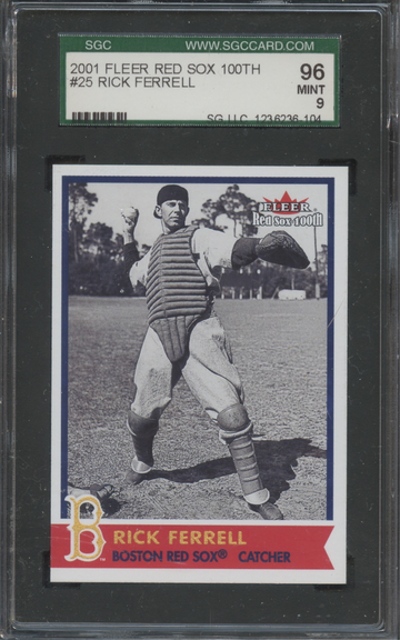 2001 Fleer Red Sox 100th #25 Rick Ferrell SGC 96 Mint 9