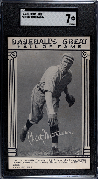 1974 Baseball's Great Hall of Fame Exhibits Christy Mathewson New York Giants SGC 7 NM