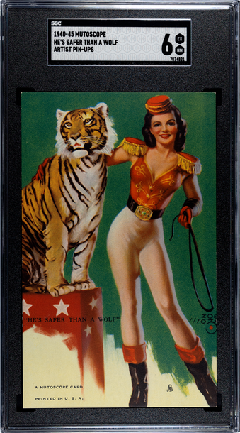 1940-45 Mutoscope Artist Pin-ups He's Safer Than a Wolf SGC 6 EXMT