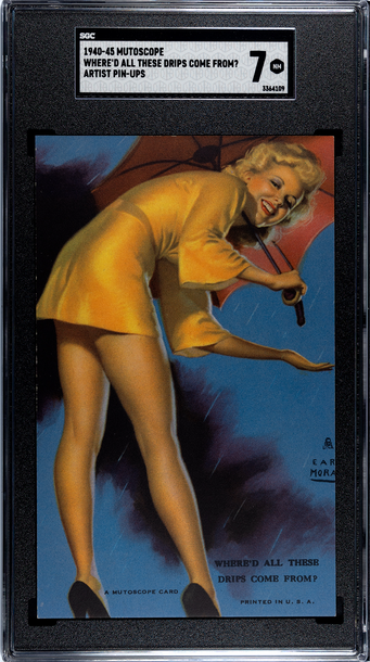 1940-45 Mutoscope Artist Pin-ups Where'd All These Drips Come From? SGC 7 NM