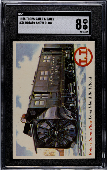 1955 Topps Rails & Sails #34 Rotary Snow Plow SGC 8 NM/MT