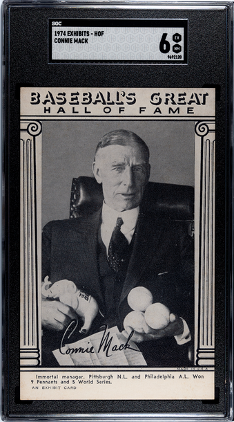 1974 Baseball's Great Hall of Fame Exhibits Connie Mack Philadelphia A's SGC 6 EXMT