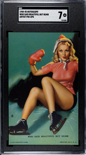 1940-45 Mutoscope Artist Pin-ups Who Said Beautiful But Numb  SGC 7 NM