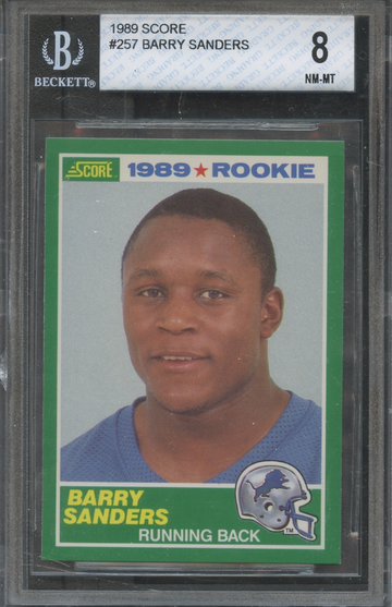 1989 Score #257 Barry Sanders Detroit Lions  BVG 8 NM/MT