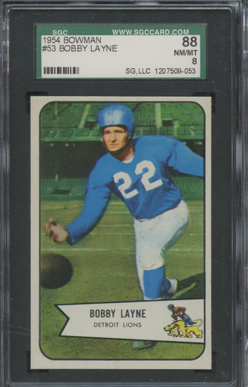 1954 Bowman #53 Bobby Layne SGC 88