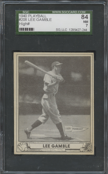 1940 Playball #208 Lee Gamble SGC 84 NM 7