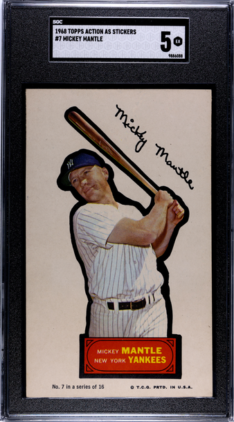 1968 Topps Action AS Stickers Mickey Mantle SGC 5 EX