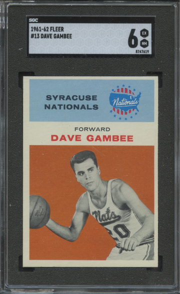 1961-62 Fleer #13 Dave Gambee Syracuse NAtionals SGC 6 EXMT