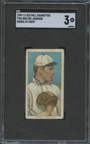 1909-11 T06 Old Mill Walter Johnson Hands at Chest SGC 3 VG