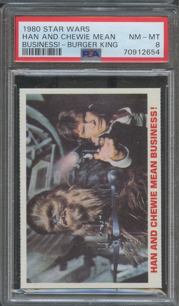 1980 Topps Star Wars Han And Chewie Mean Business- BUrger King PSA 8 NM/MT