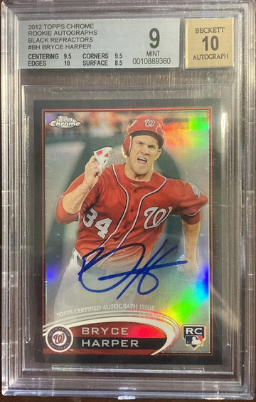 2012 Topps Chrome Rookie Autographs Bryce Harper Black Refractor #70/100