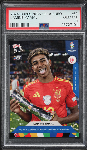 2024 Topps Now UEFA Euro Lamine Yamal ROOKIE #62 PSA 10 GEM MINT