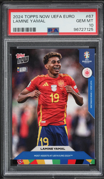 2024 Topps Now UEFA Euro Lamine Yamal ROOKIE #67 PSA 10 GEM MINT