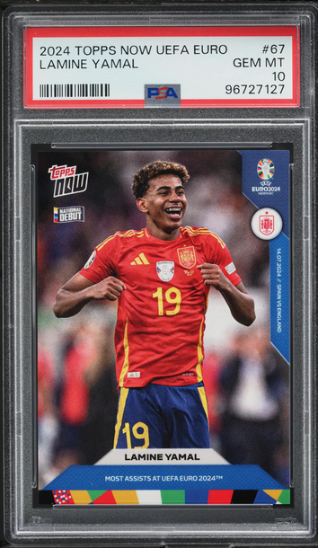 2024 Topps Now UEFA Euro Lamine Yamal ROOKIE #67 PSA 10 GEM MINT